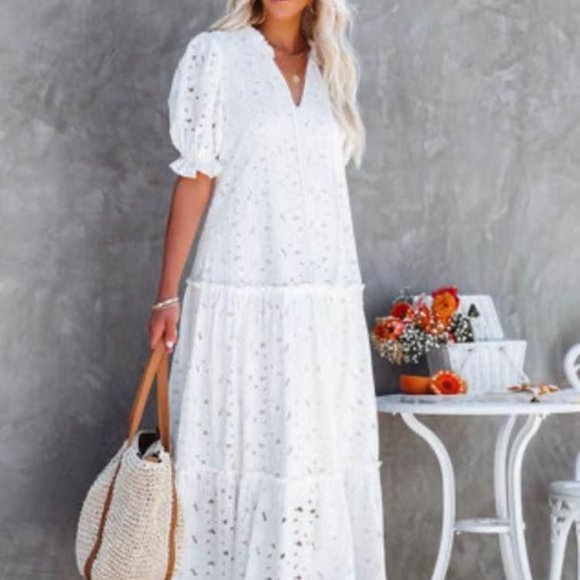 print dress Neutral Floral Tulle Maxi – Mint Velvet Sheer Sun Dresses - Taille:L over-800